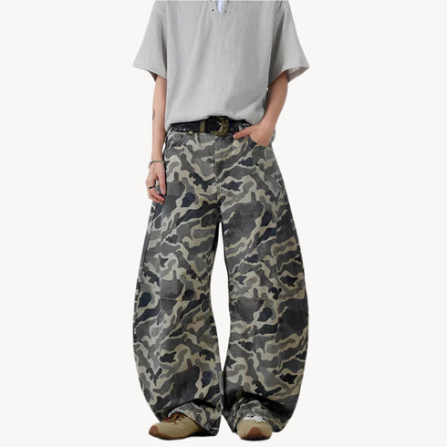 Camouflage Baggy Cargo Pants High Rise Y2k Jeans